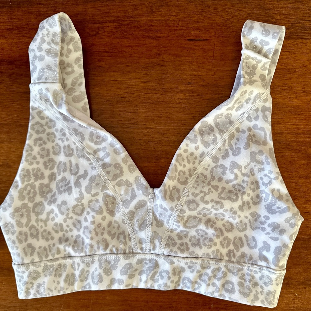 Glyder Leopard Print Bralette - White and Gray - Picture 2 of 6
